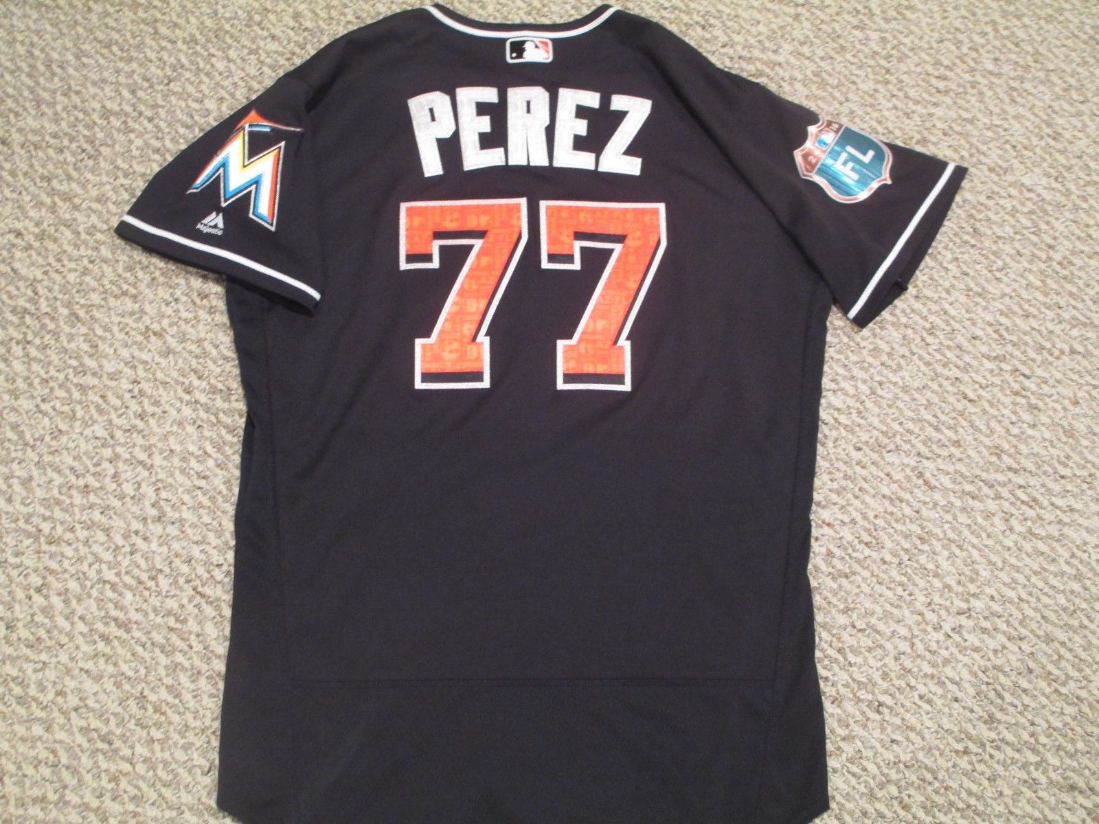 Spring Training Yefres Perez size 46 #77 2016 Miami Marlins game used jersey