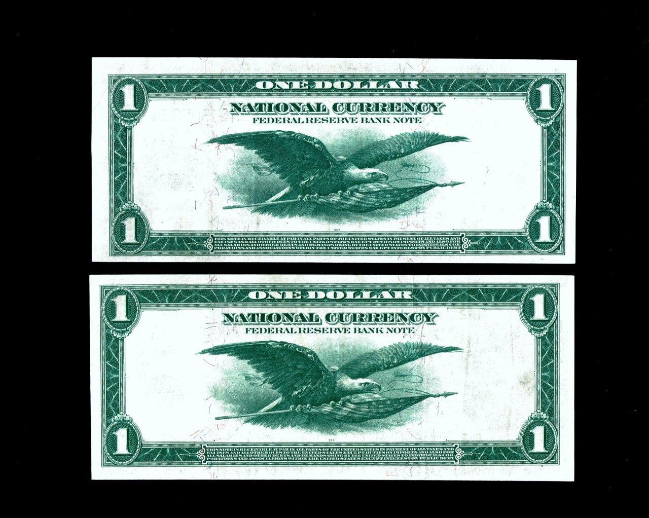 (2) CONSECUTIVE ~~~NEW YORK,NY ~~1918 $1 Large Federal Reserve Note