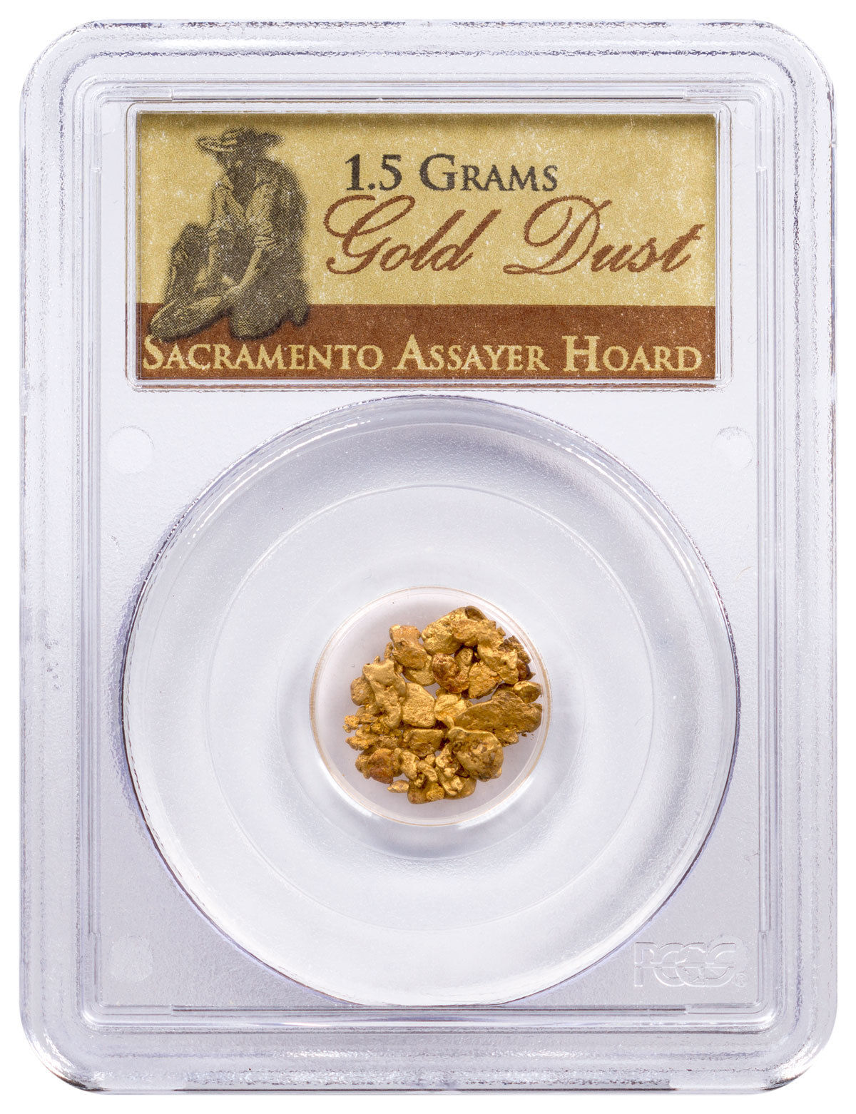 1.5 g Gold Dust - Sacramento Assayer Hoard PCGS Certified SKU47524