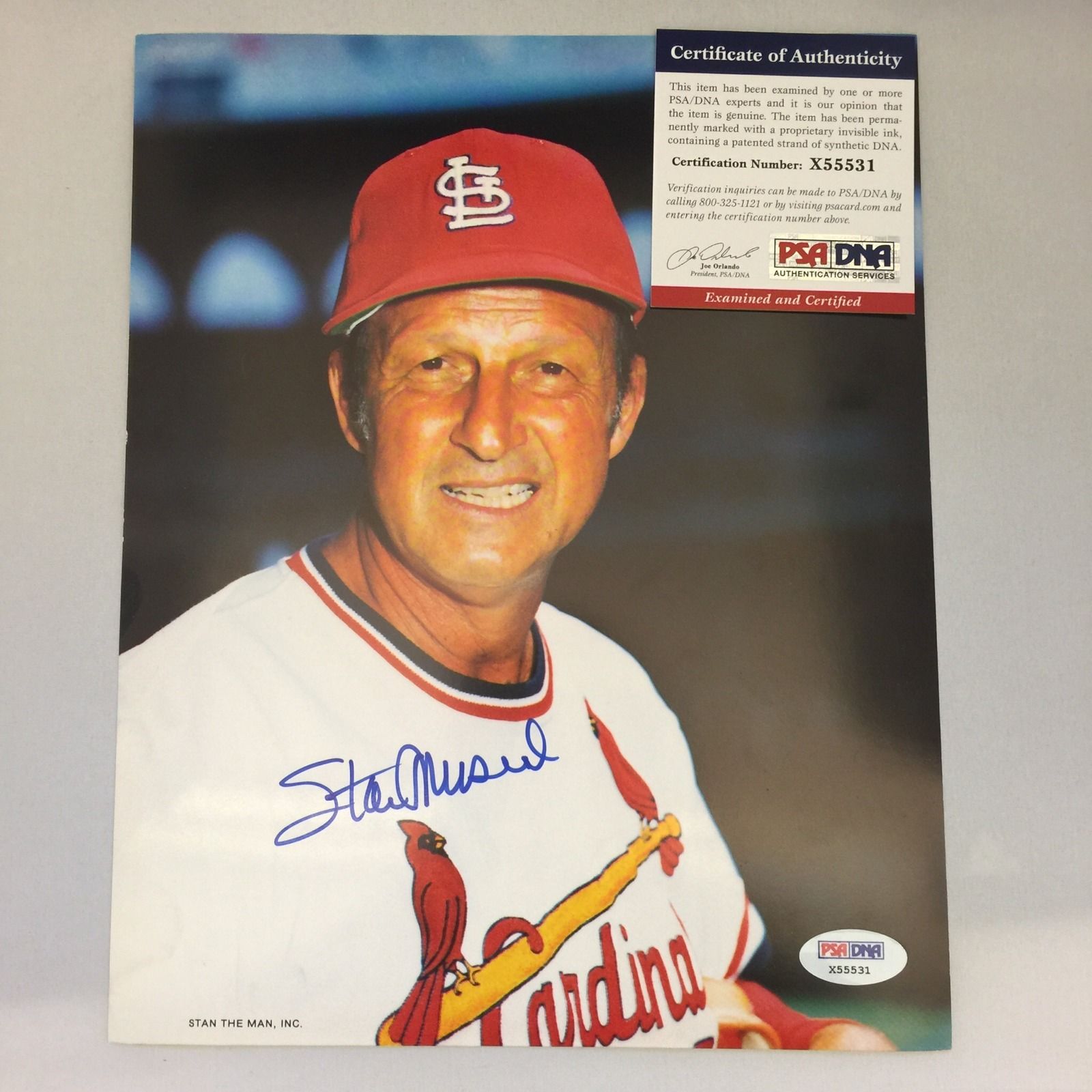 Stan Musial Signed Autographed 8x10 Baseball Photo PSA DNA COA