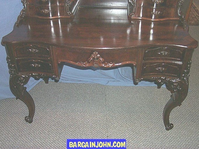 Antique Victorian Rosewood Rococo Style Desk