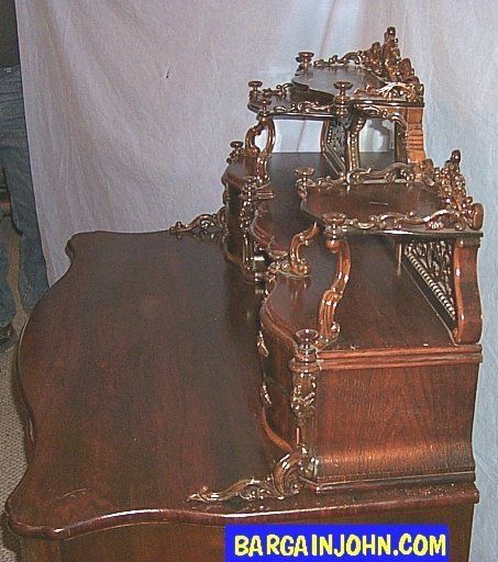 Antique Victorian Rosewood Rococo Style Desk