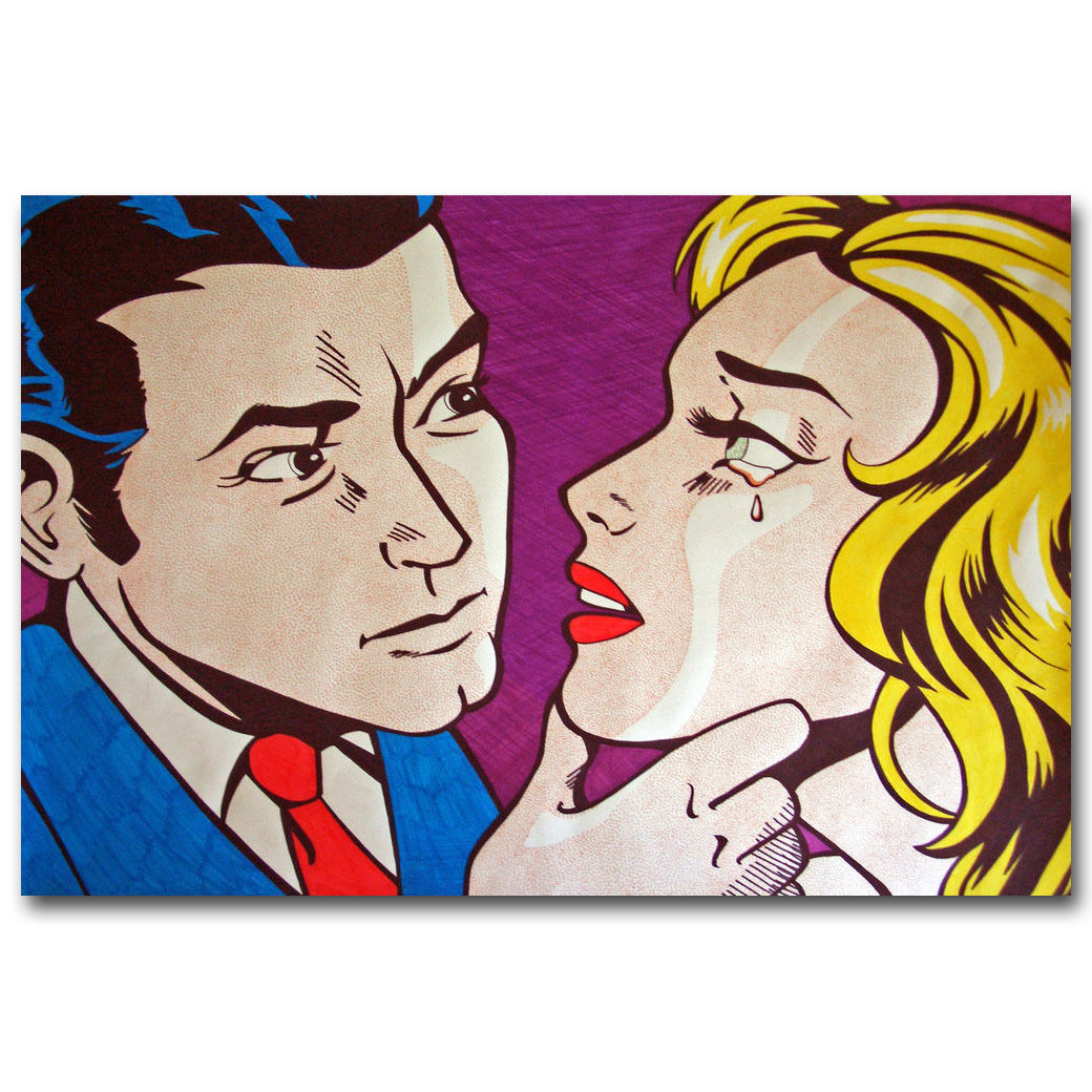 Roy Lichtenstein Pop Art Girl Silk Poster Canvas Print 12x18 24x36 inch