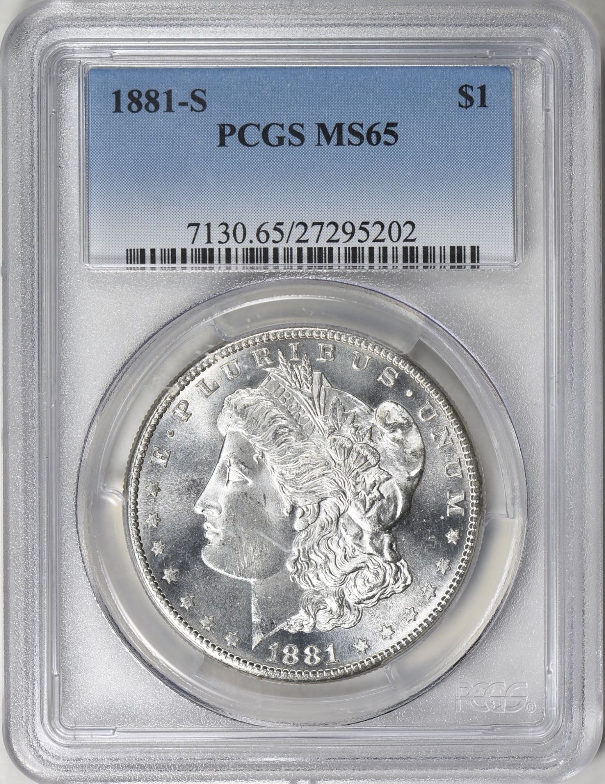 1881-S Morgan Silver Dollar PCGS MS 65   /PQ+/ WOW