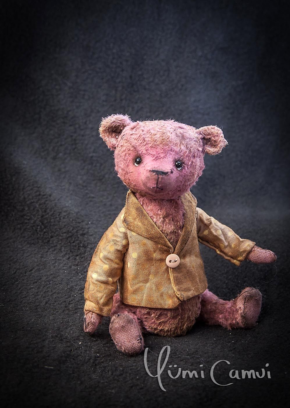 Cute Old Vintage retro jointed artist Teddy Bear OOAK handmade by Yumi Camui