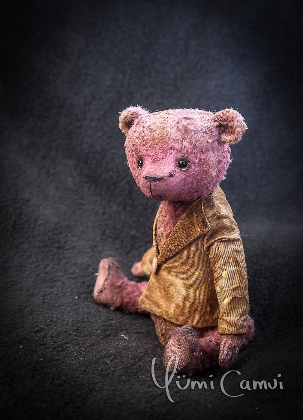 Cute Old Vintage retro jointed artist Teddy Bear OOAK handmade by Yumi Camui