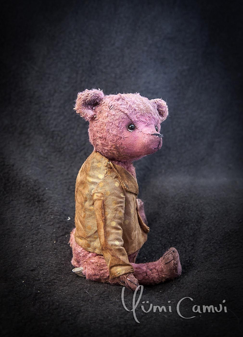 Cute Old Vintage retro jointed artist Teddy Bear OOAK handmade by Yumi Camui