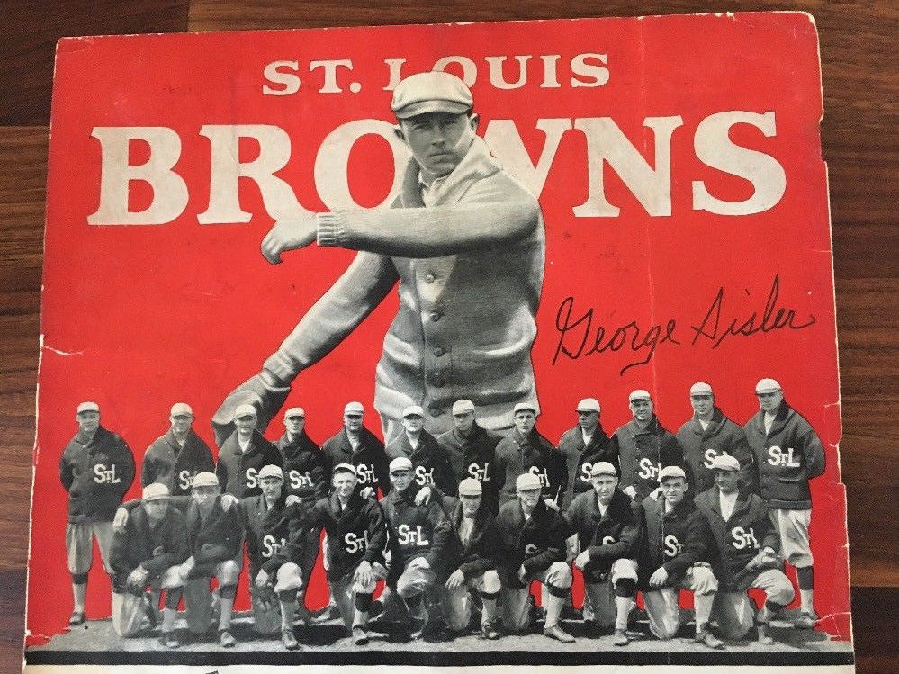 ST LOUIS BROWNS 1920s GEORGE SISLER AUTOGRAPHED SIGNED PHOTO VINTAGE RARE