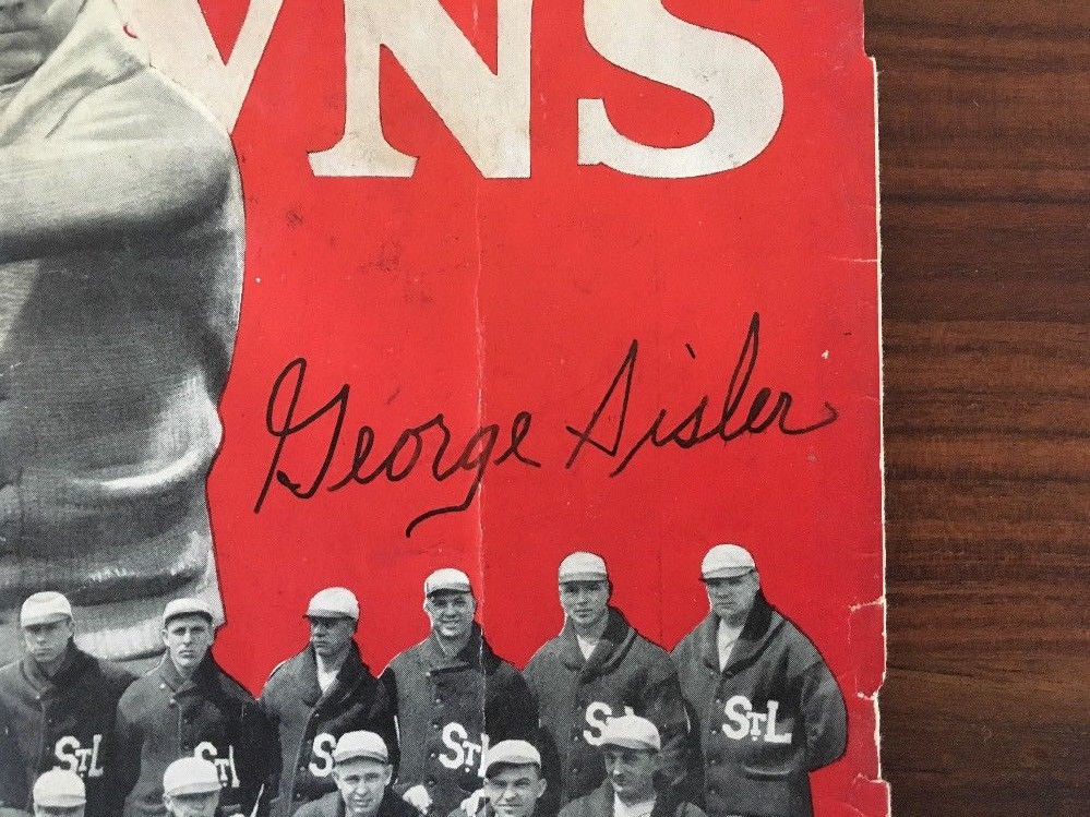 ST LOUIS BROWNS 1920s GEORGE SISLER AUTOGRAPHED SIGNED PHOTO VINTAGE RARE