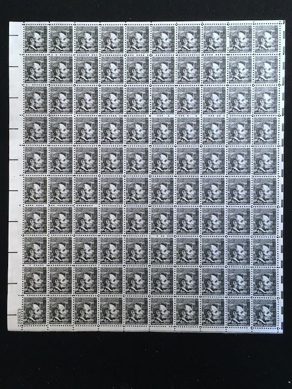 U.S: #1282a 4¢ ABRAHAM LINCOLN MINT SHEET/100 NH OG