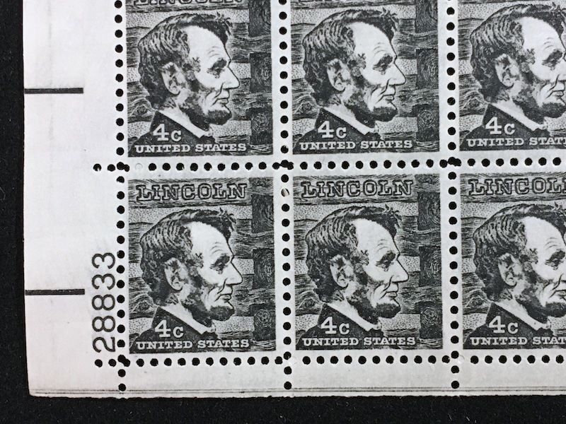 U.S: #1282a 4¢ ABRAHAM LINCOLN MINT SHEET/100 NH OG