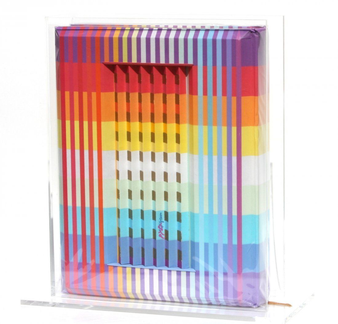 YAACOV AGAM "TORAH - BIBLE" WITH 3D POLYMORPH COVER HAND SIGNED W/ DISPLAY BOX