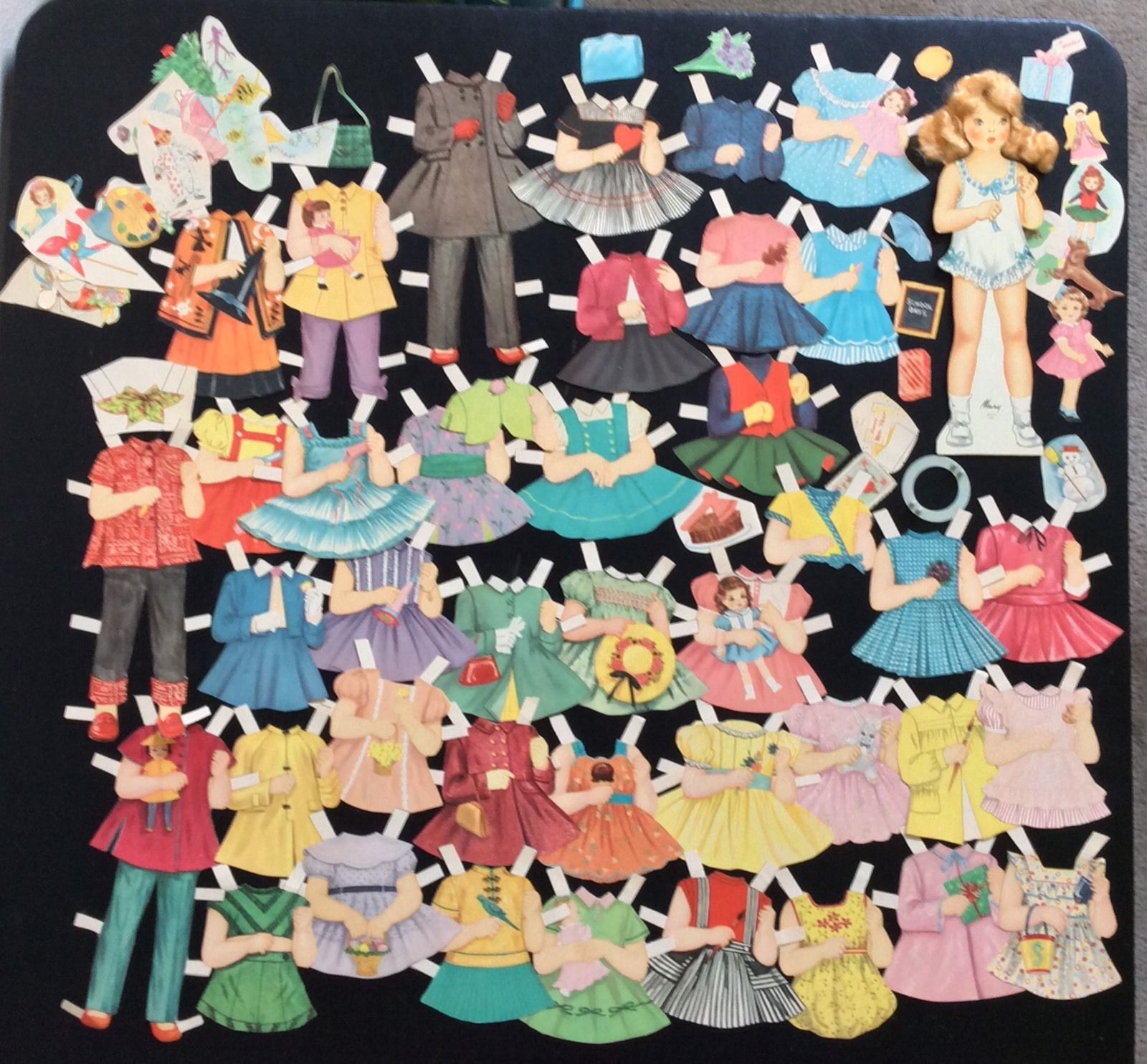 Original Here's Mary with Real Golden Curls Box Set Paper Dolls, 1956