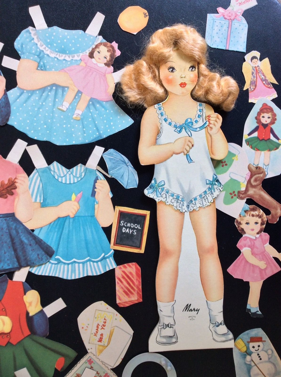 Original Here's Mary with Real Golden Curls Box Set Paper Dolls, 1956