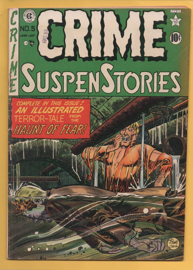 Crime SuspenStories #5 EC 1951 Johnny Craig Sewer Cover NICE! VG/FN