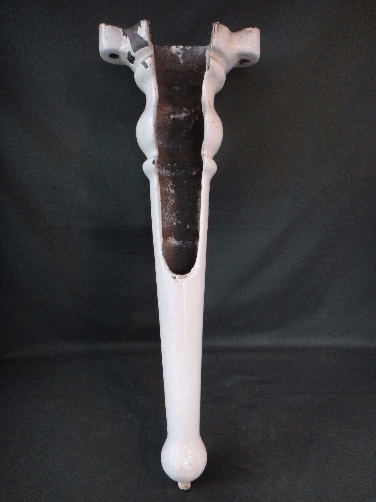 Antique Cast Iron Porcelain Peg Leg for Sink