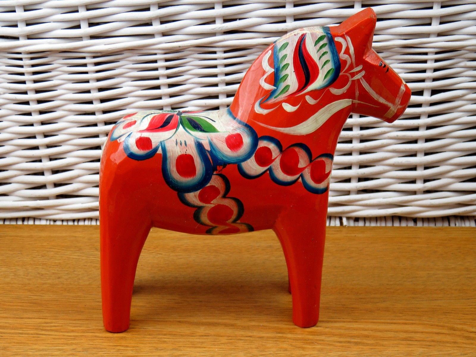 Vintage Dala Swedish Wooden Folk Art Horse Red 20 cm to Ear Tip