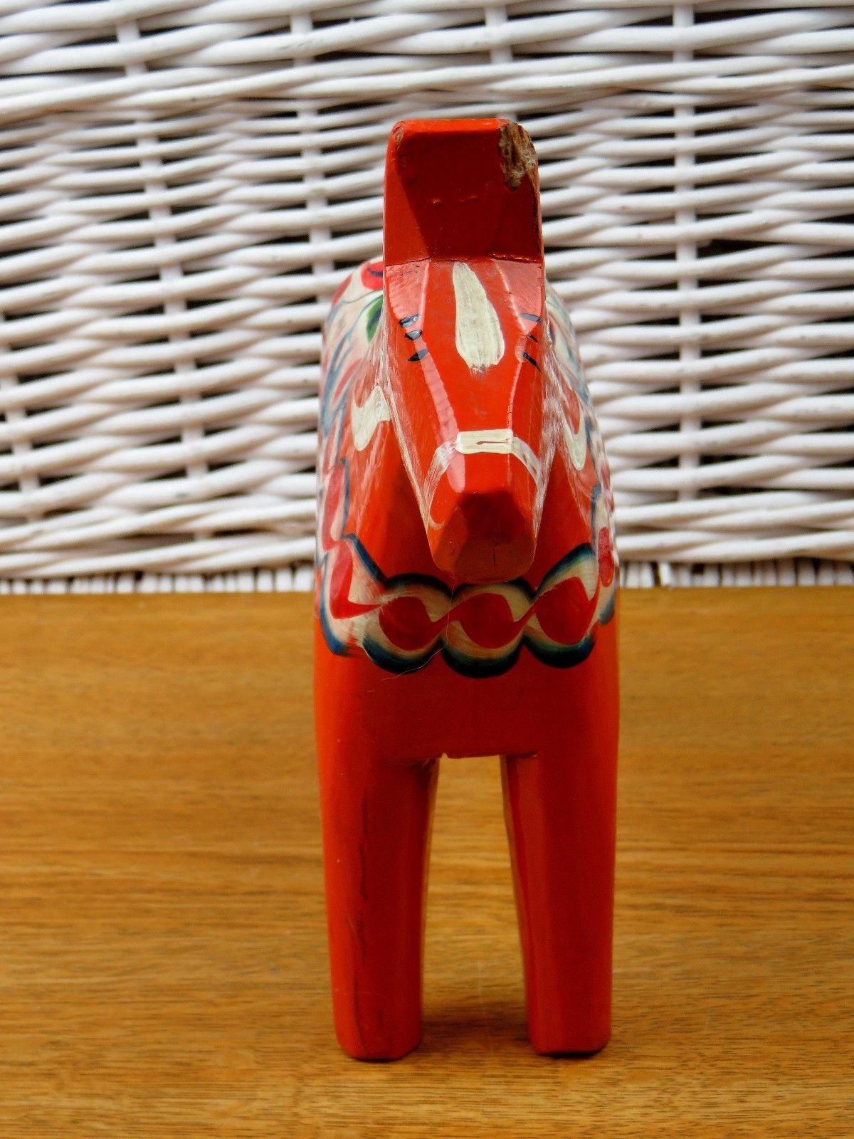 Vintage Dala Swedish Wooden Folk Art Horse Red 20 cm to Ear Tip