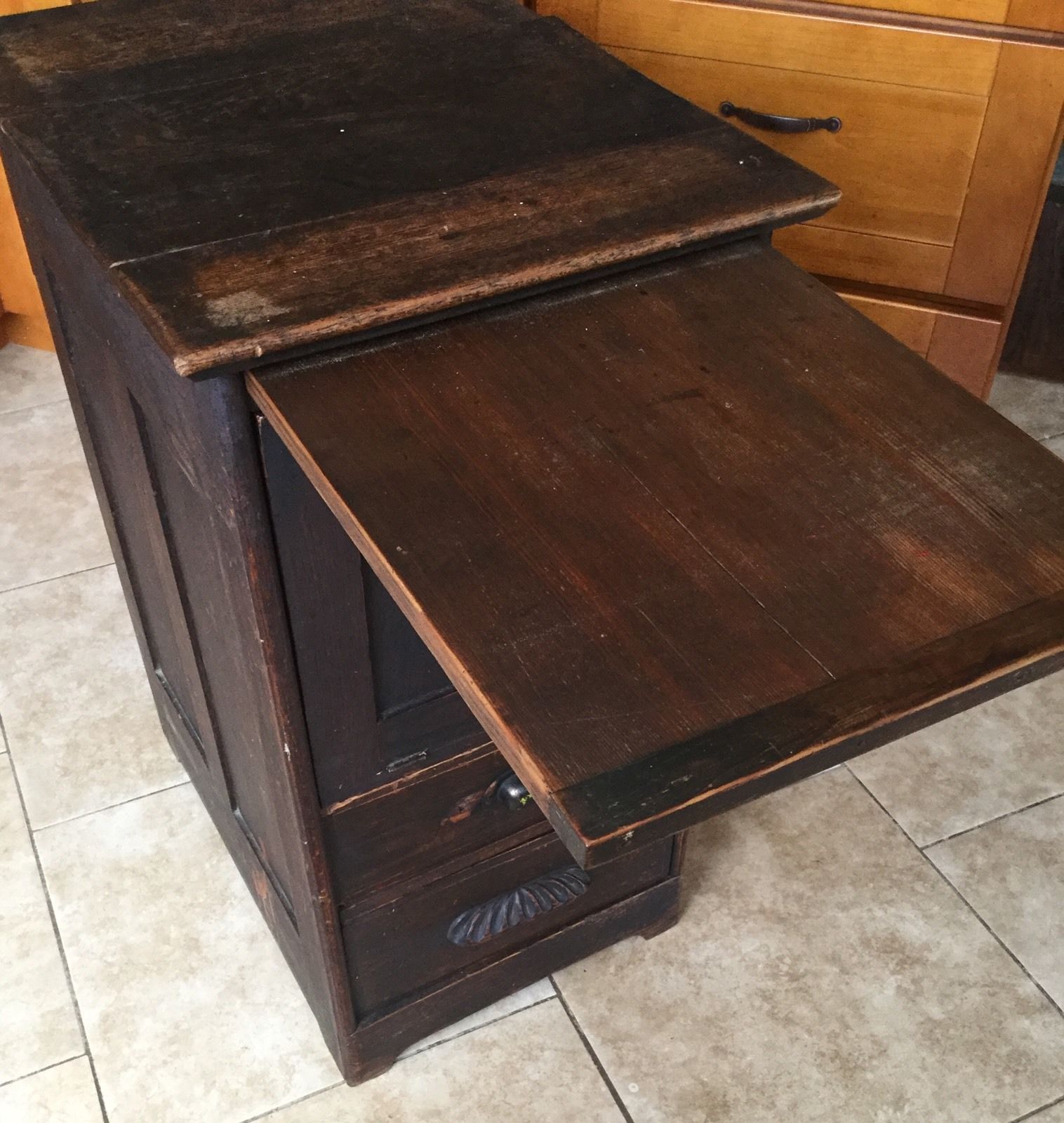 Antique Oak Post Master Cupboard, Desk, Architectural Salvage, Sorting