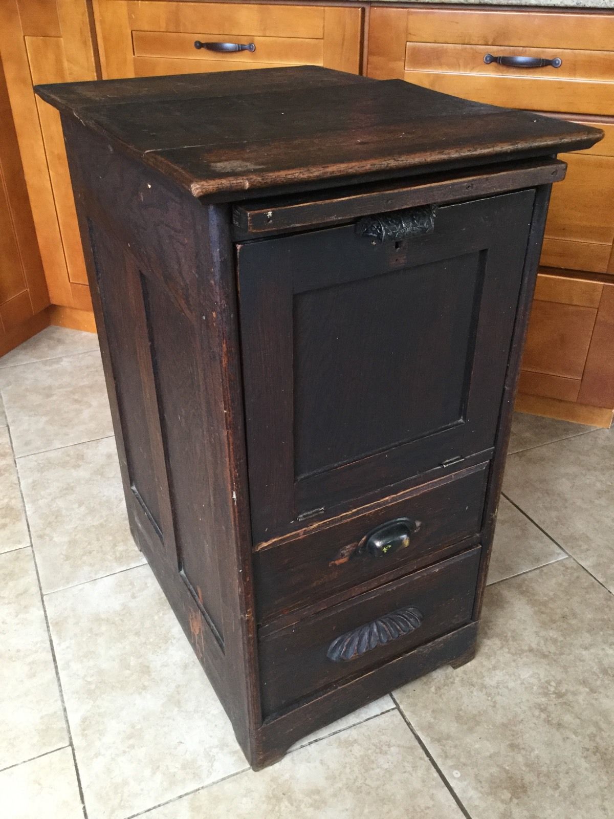 Antique Oak Post Master Cupboard, Desk, Architectural Salvage, Sorting