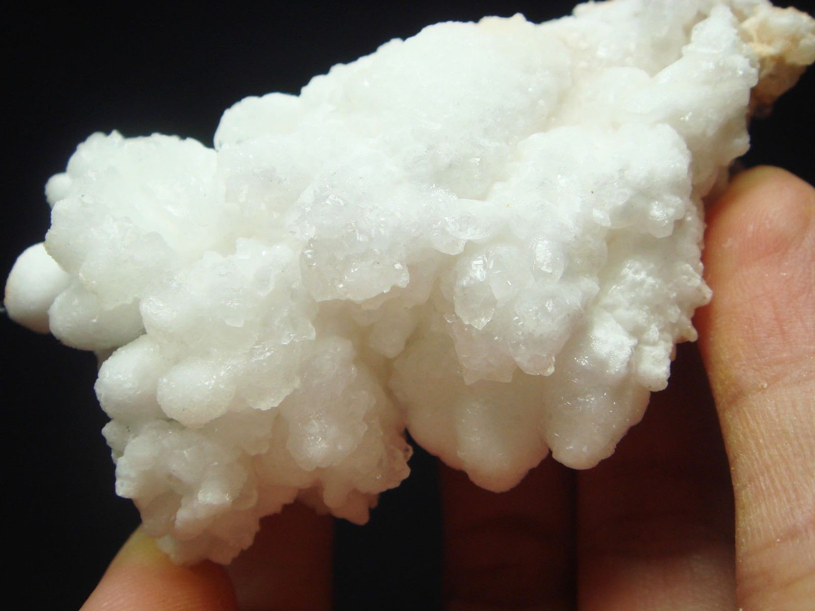 60g Clear Snow White HYDROZINCITE And Calacite Crystal Cluster Mineral Specimen