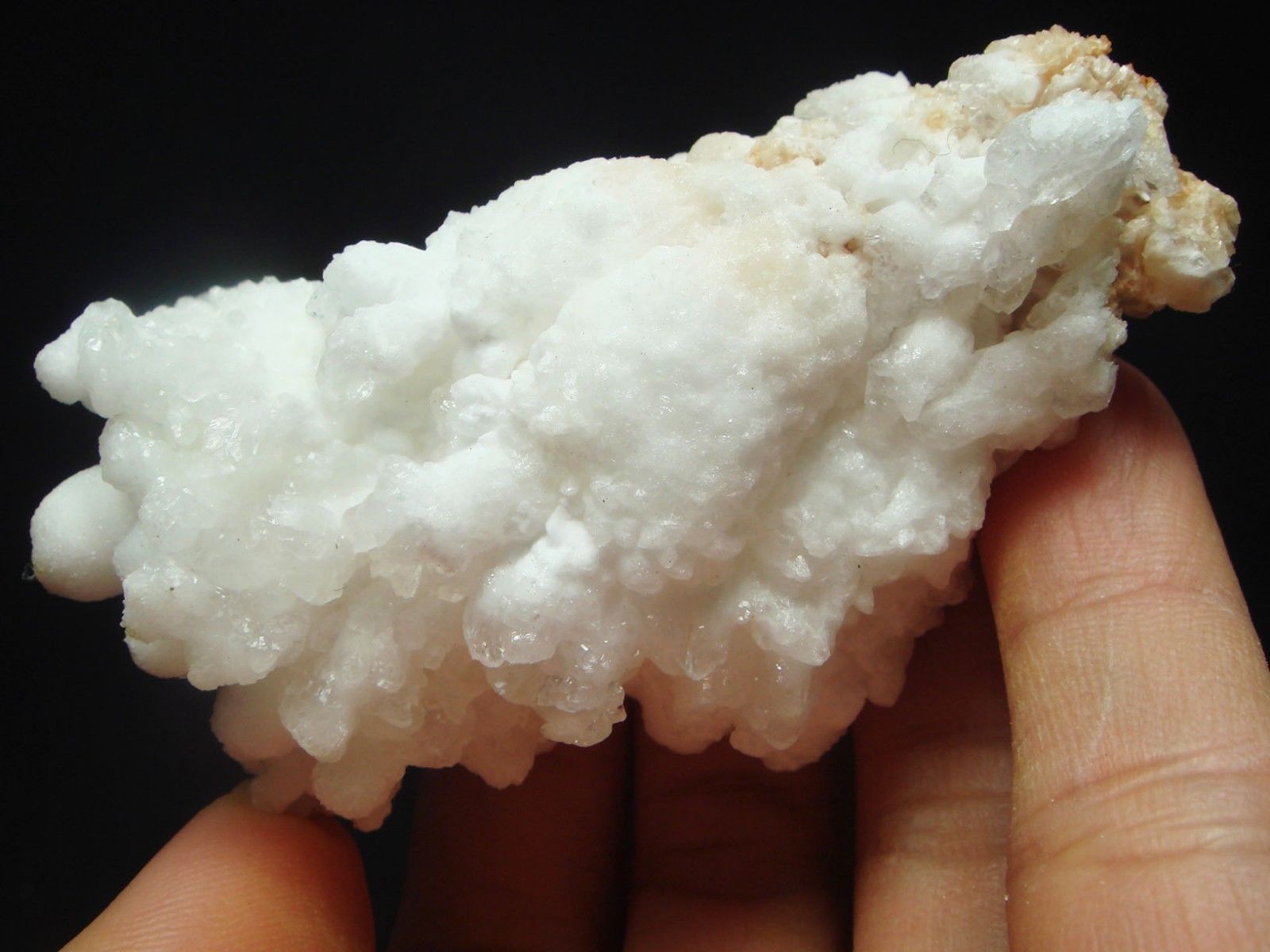 60g Clear Snow White HYDROZINCITE And Calacite Crystal Cluster Mineral Specimen