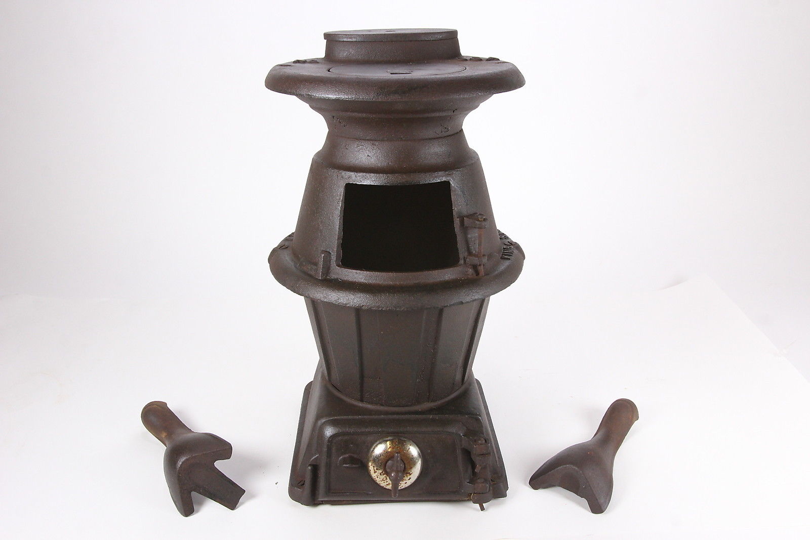 Old Cast Iron King Stove & Range 30A Pot Belly Stove For Parts Or Repair Project