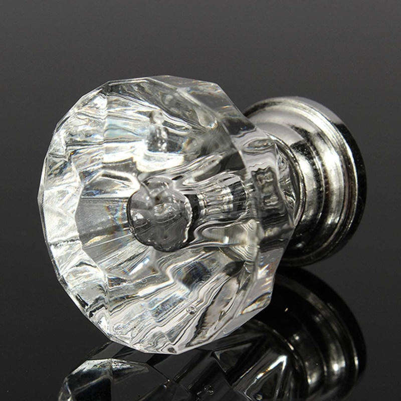 12x Crystal Glass Door Knobs Drawer Cabinet Furniture Kitchen Handle Top Quality