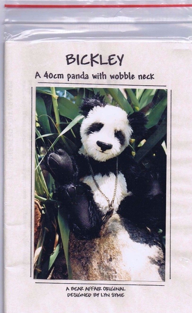 Bear Making Sewing PATTERN Jointed, BICKLEY PANDA 40 cm 16 inch, Wobble Neck