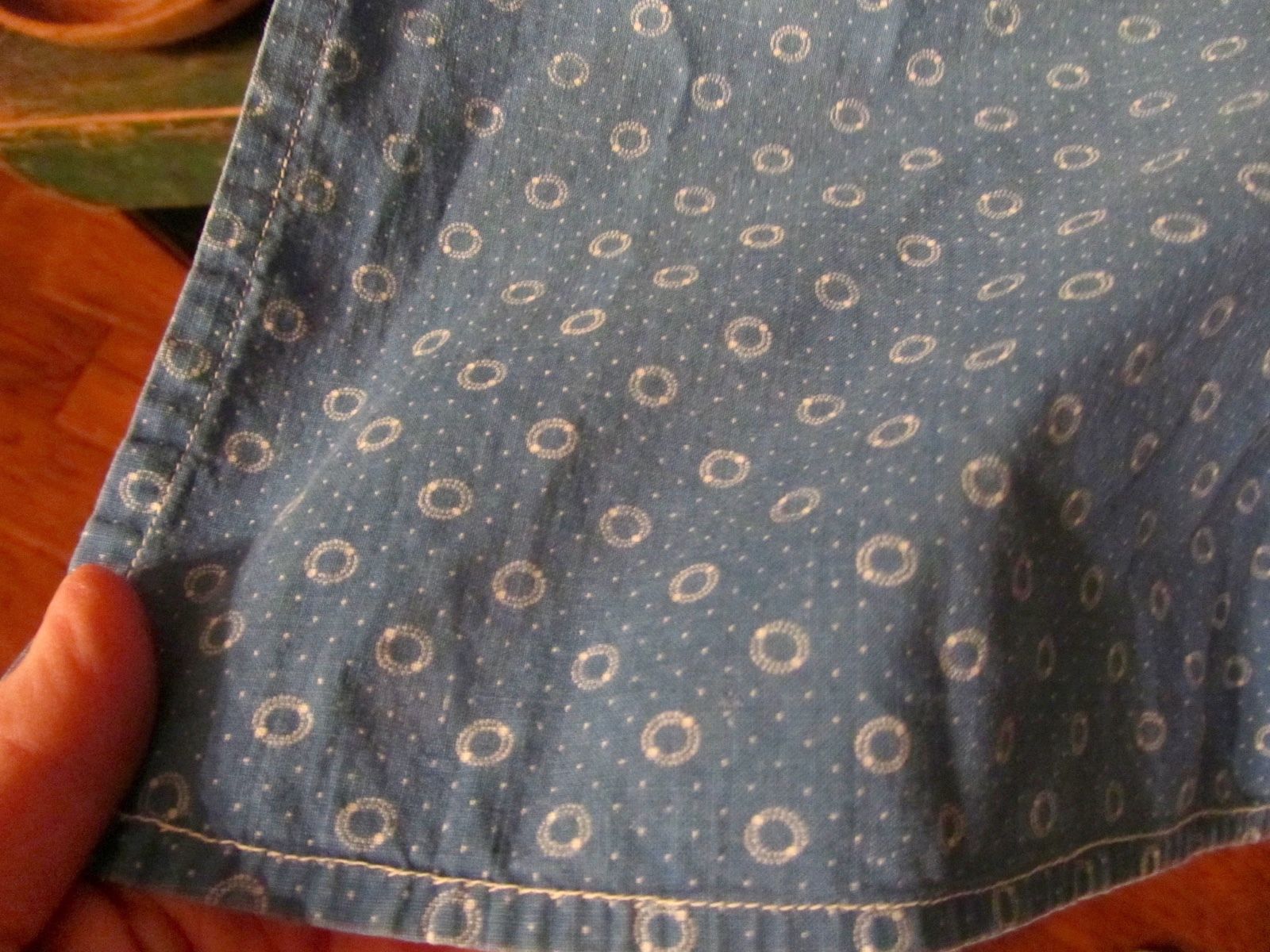 Primitive Original Feedsack Blue Print Apron VTG Homespun Country Farm AAFA @@