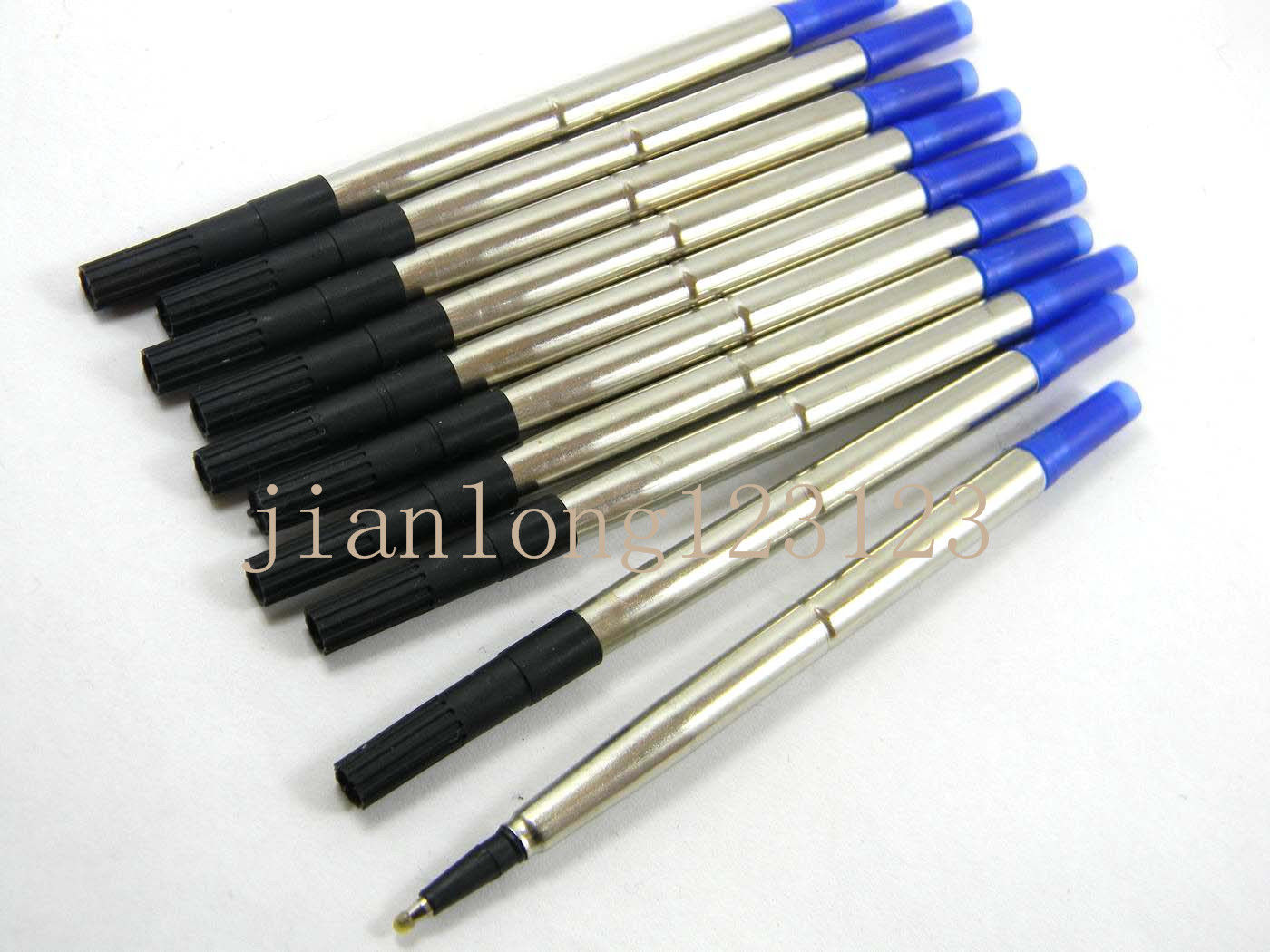 10pcs BLUE Parker style RollerBall Pen Refills 0.5mm Nib