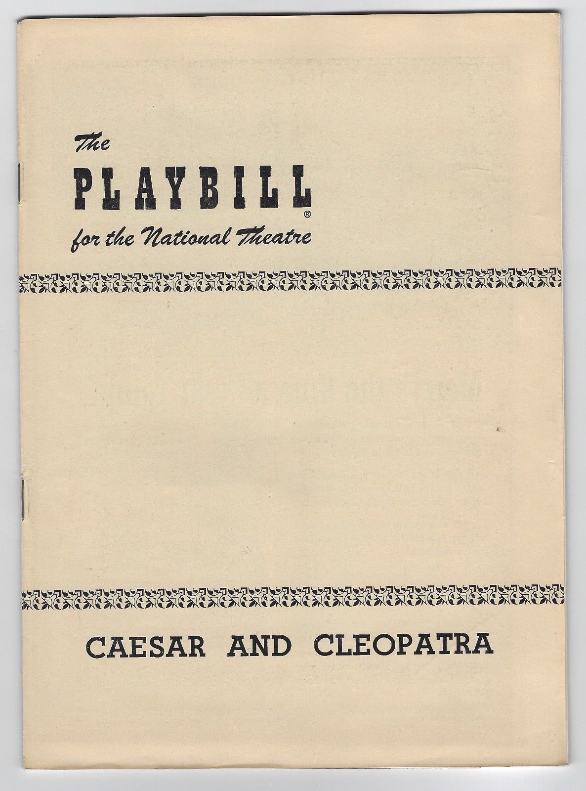 1949 "Caesar And Cleopatra" Hardwicke Palmer  Bernard Shaw National Theatre