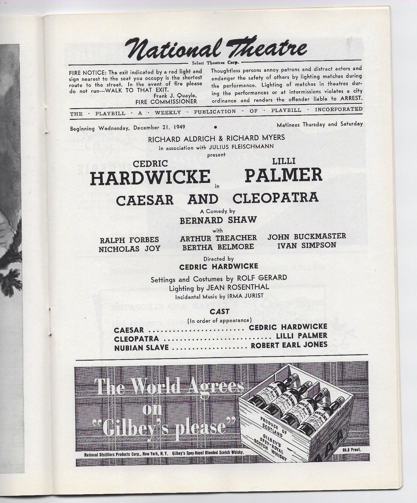 1949 "Caesar And Cleopatra" Hardwicke Palmer  Bernard Shaw National Theatre