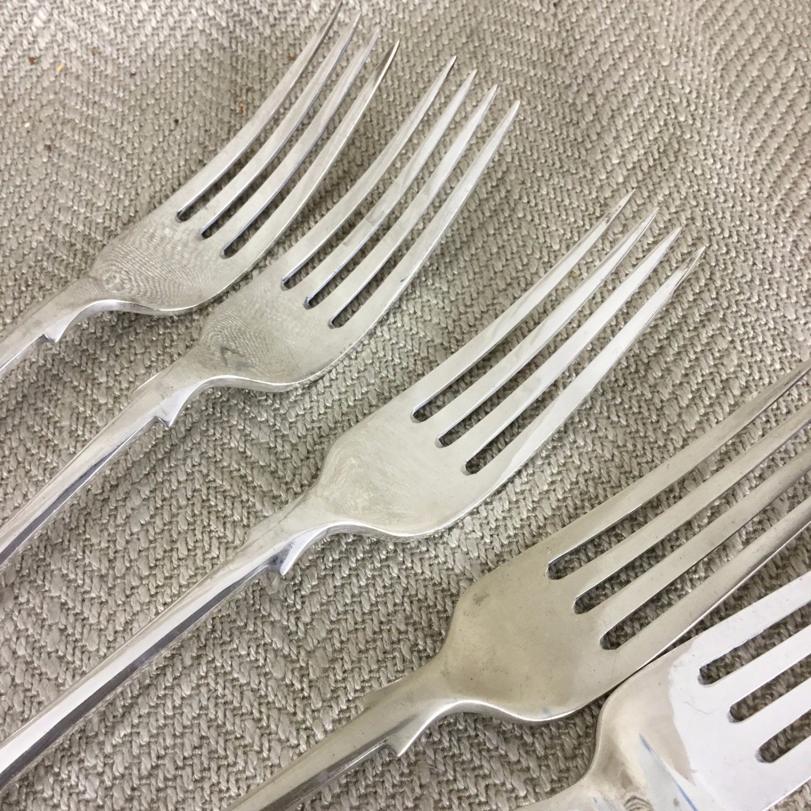 Antique Silver Plated Cutlery Large Fork Forks Victorian Fiddle back Set of 6