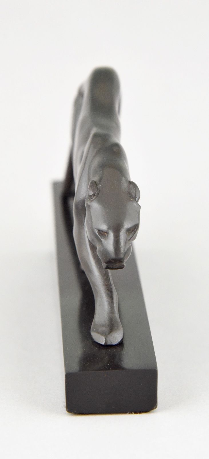 French Art Deco bronze sculpture of a walking panther by Maurice Prost, 1925.