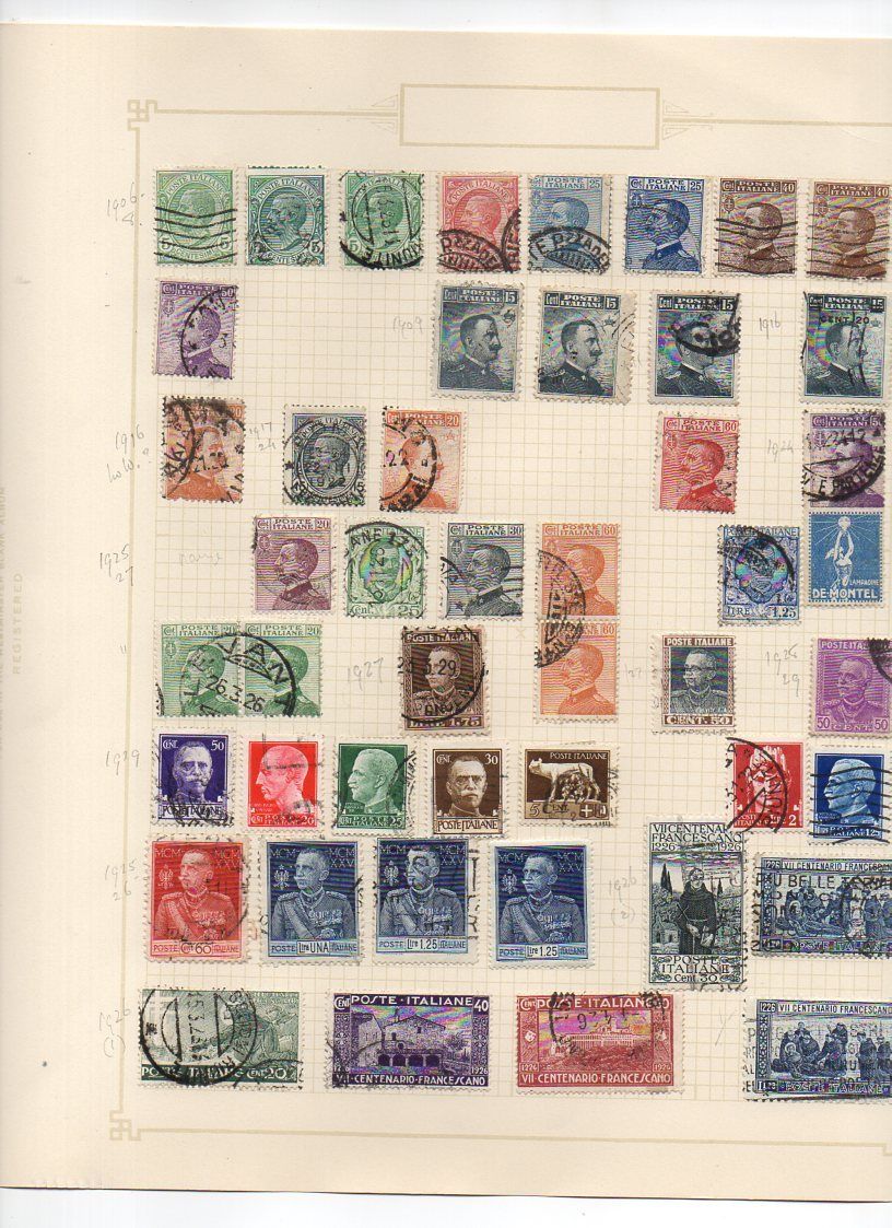 COLLECTION OF POSTAGE STAMPS: ITALY from 1906 - 1926