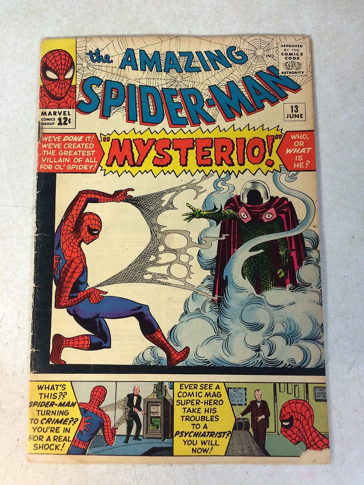 AMAZING SPIDER-MAN #13 KEY ISSUE, 1964, 1ST MYSTERIO, STAN LEE, DITKO!!