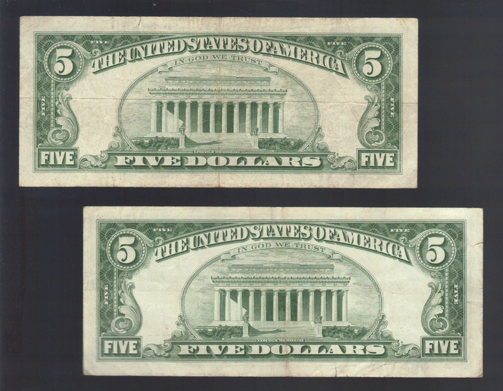 Old Vintage 1963 $5 Five Dollar Bill US Red Seal United States Legal Tender Note