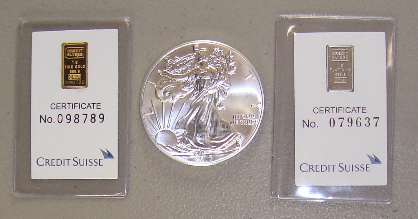 Credit Suisse Gold Silver & Platinum Precious Metals Pack 2017 American Eagle