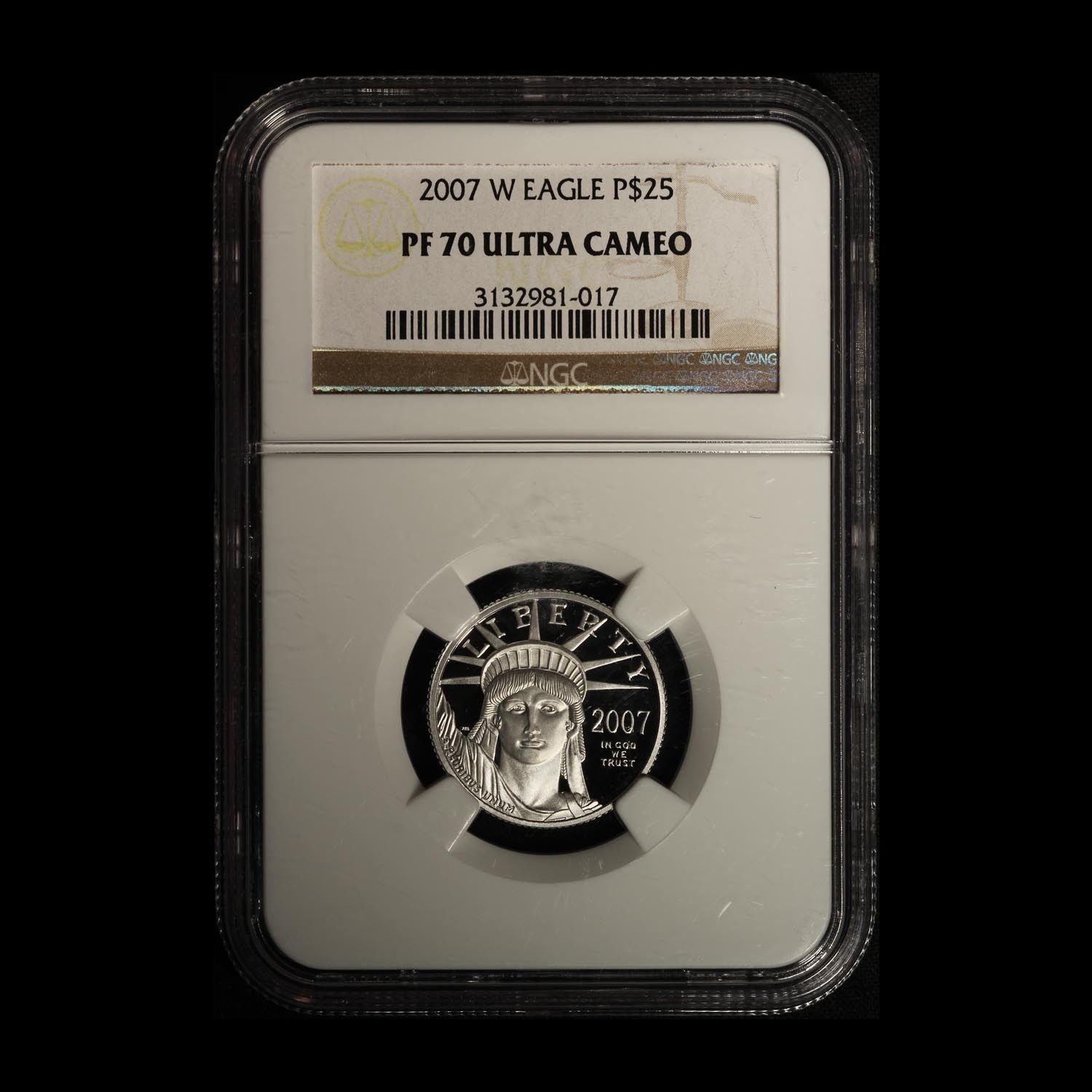 2007-W Platinum $25 NGC PF 70 Ultra Cameo - Free Shipping USA