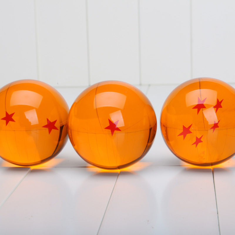 Japan Anime Dragon Ball Z  Orange Crystal Ball 7cm One Set Gift Collection