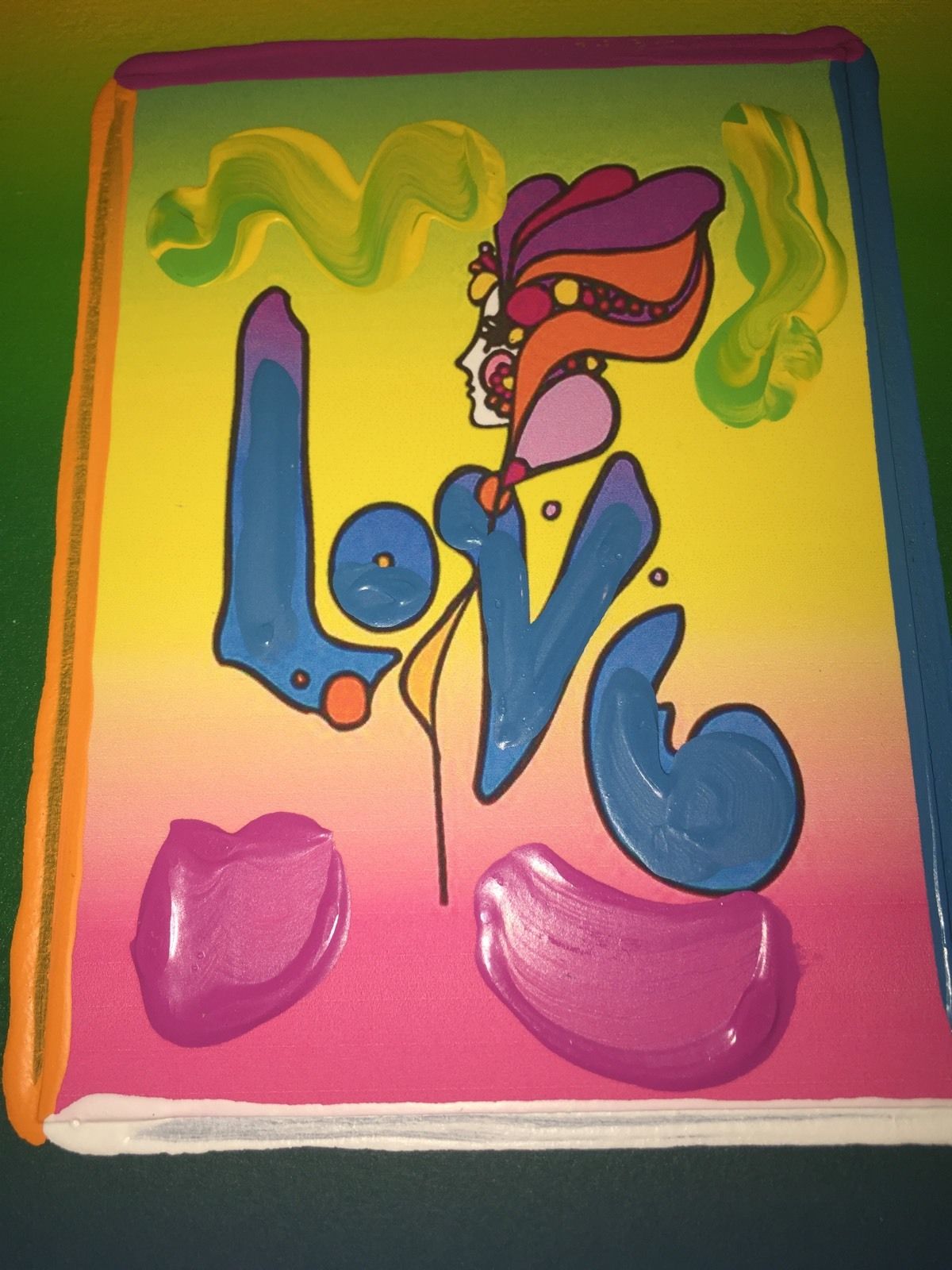 Peter Max, "LOVE" Mixed Media, Signed, Overpaint, Painting