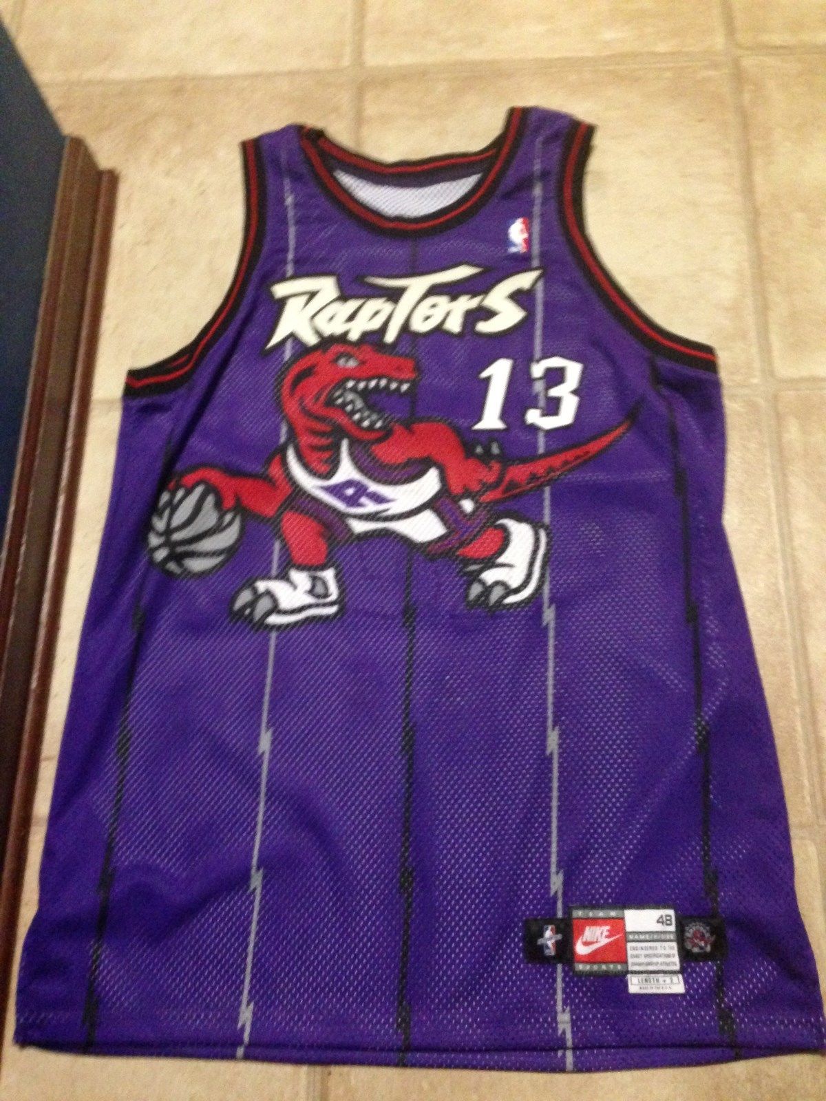 1997-1998 GAME WORN TORONTO RAPTORS DOUG CHRISTIE JERSEY 48+2