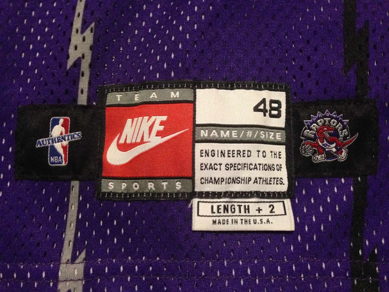 1997-1998 GAME WORN TORONTO RAPTORS DOUG CHRISTIE JERSEY 48+2