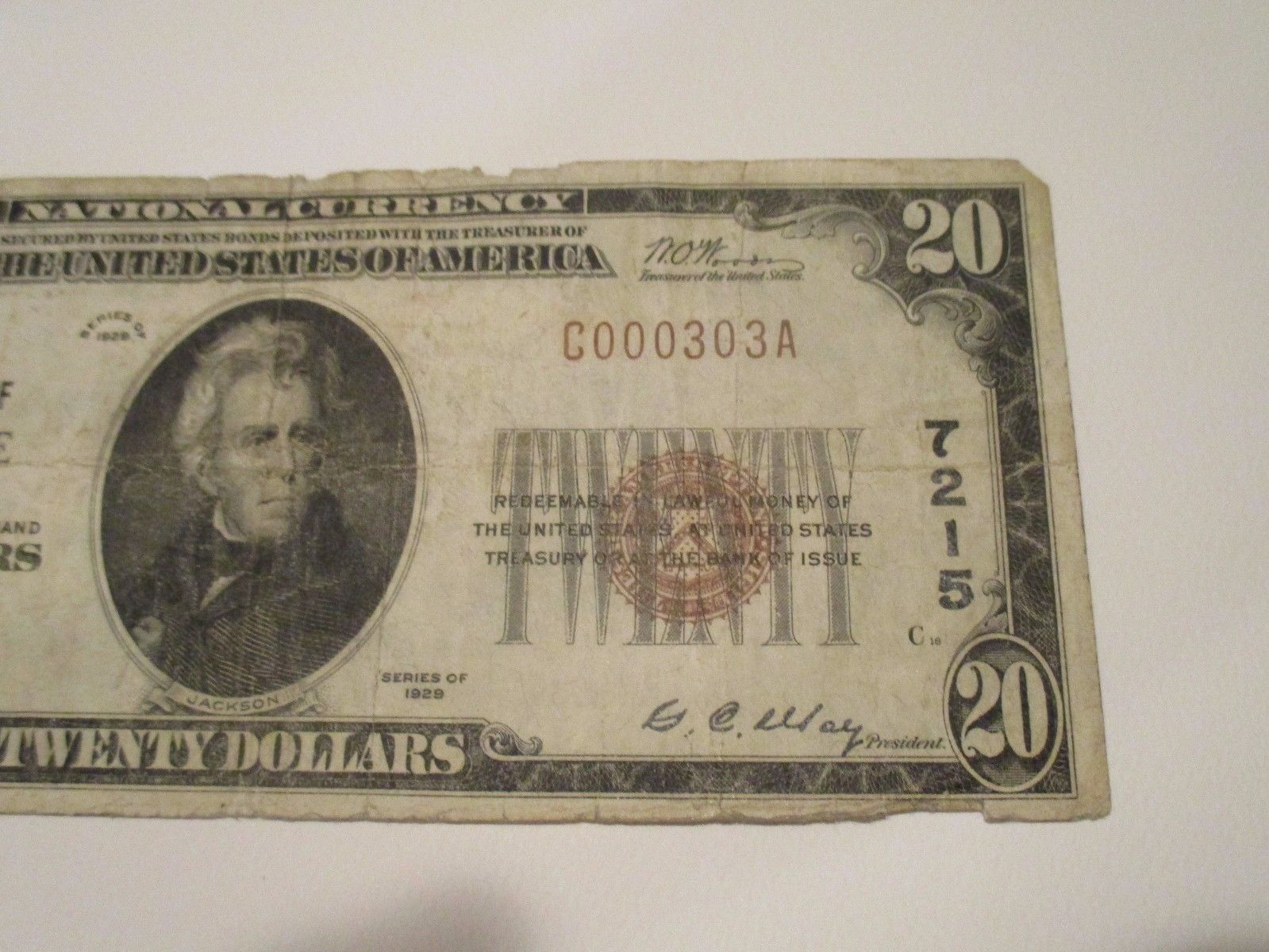 1929 - $20 The Bell National bank of Pineville, Kentucky – Rare