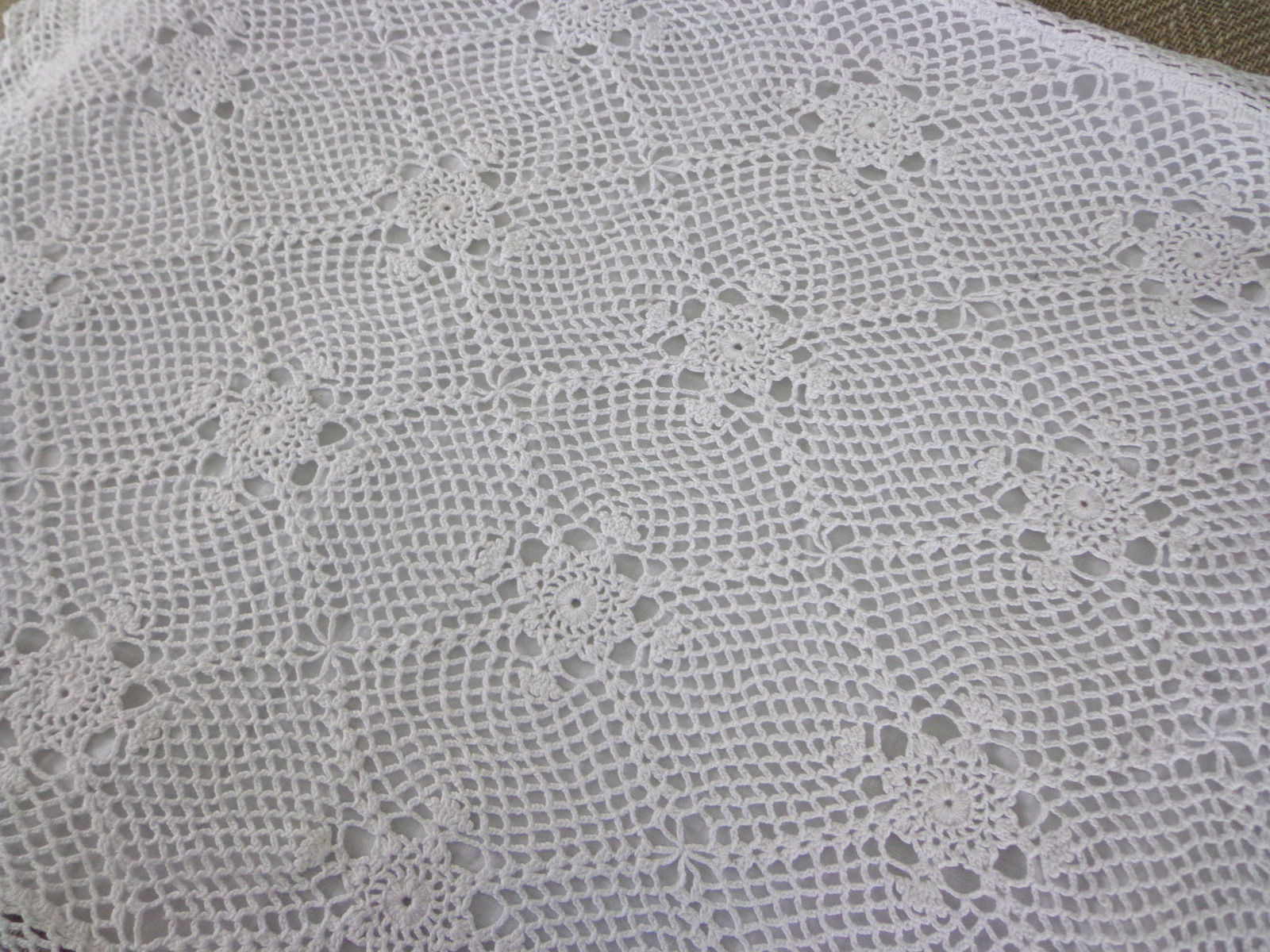 Antique Lace Pillow Cushion Cover Handmade Embroidered White Cotton Vintage