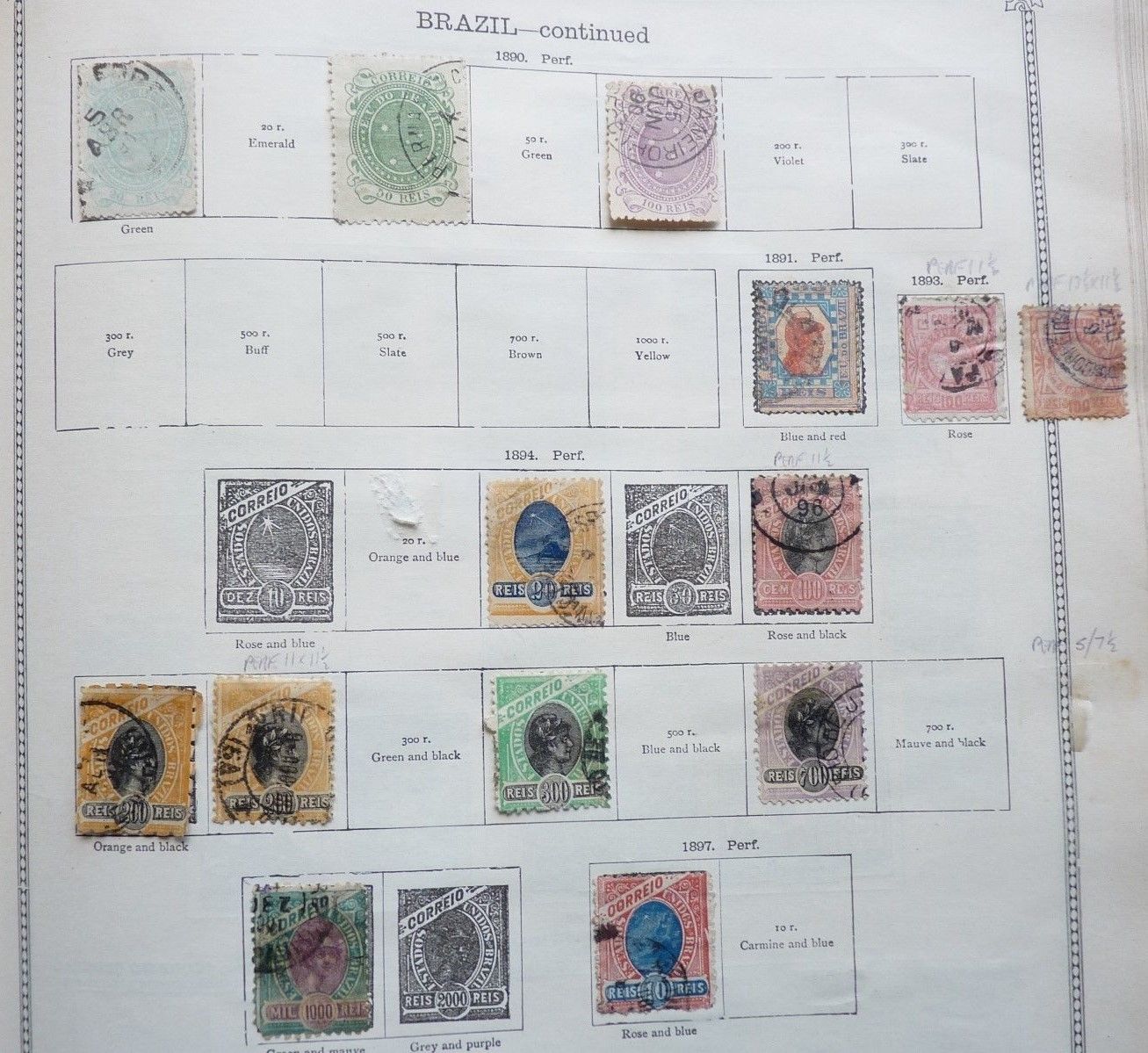 Brazil Stamps - Selection of 18 x Pre-1900 Early Issues.