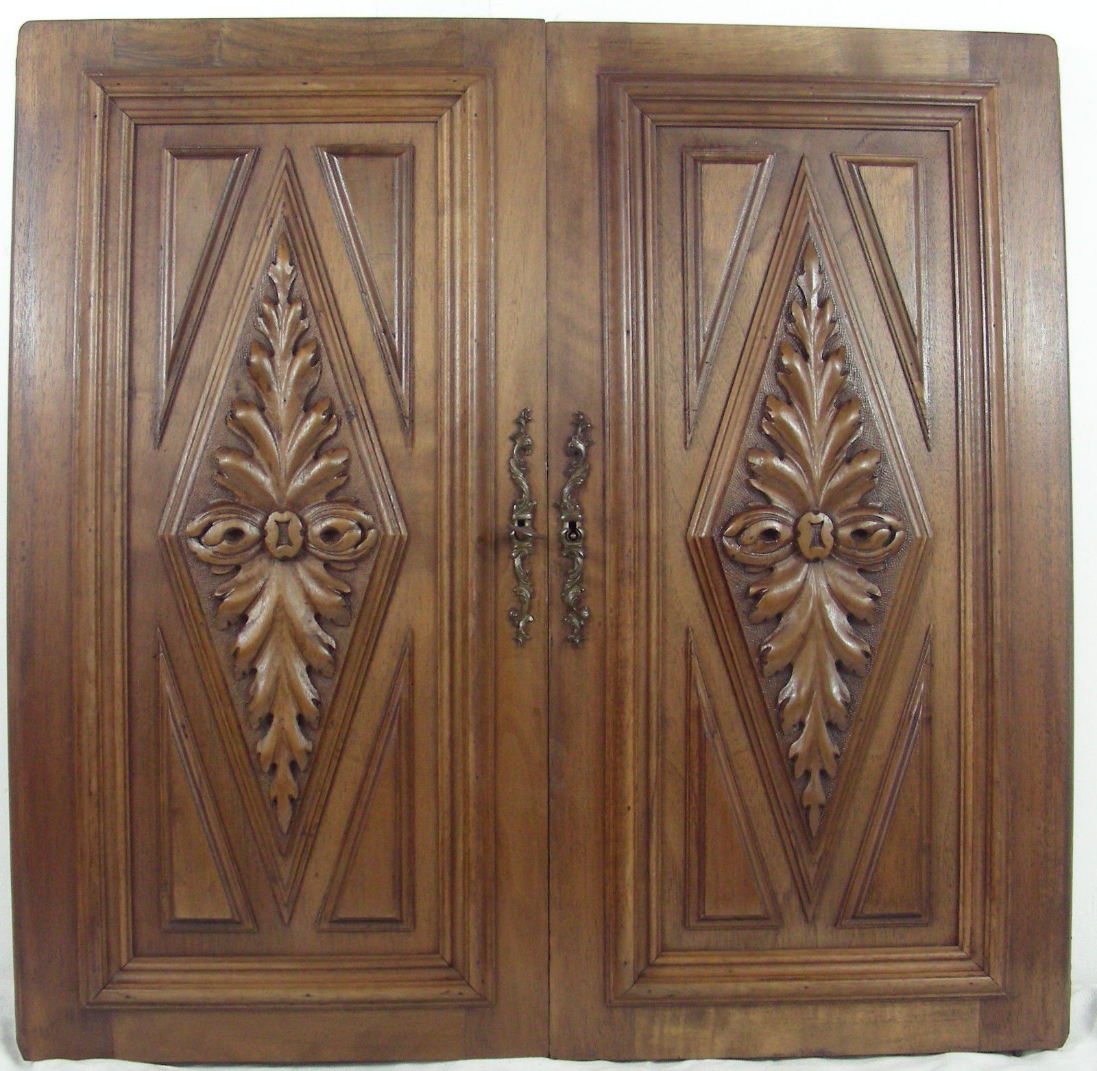 antique french  wood door walnut carved panel