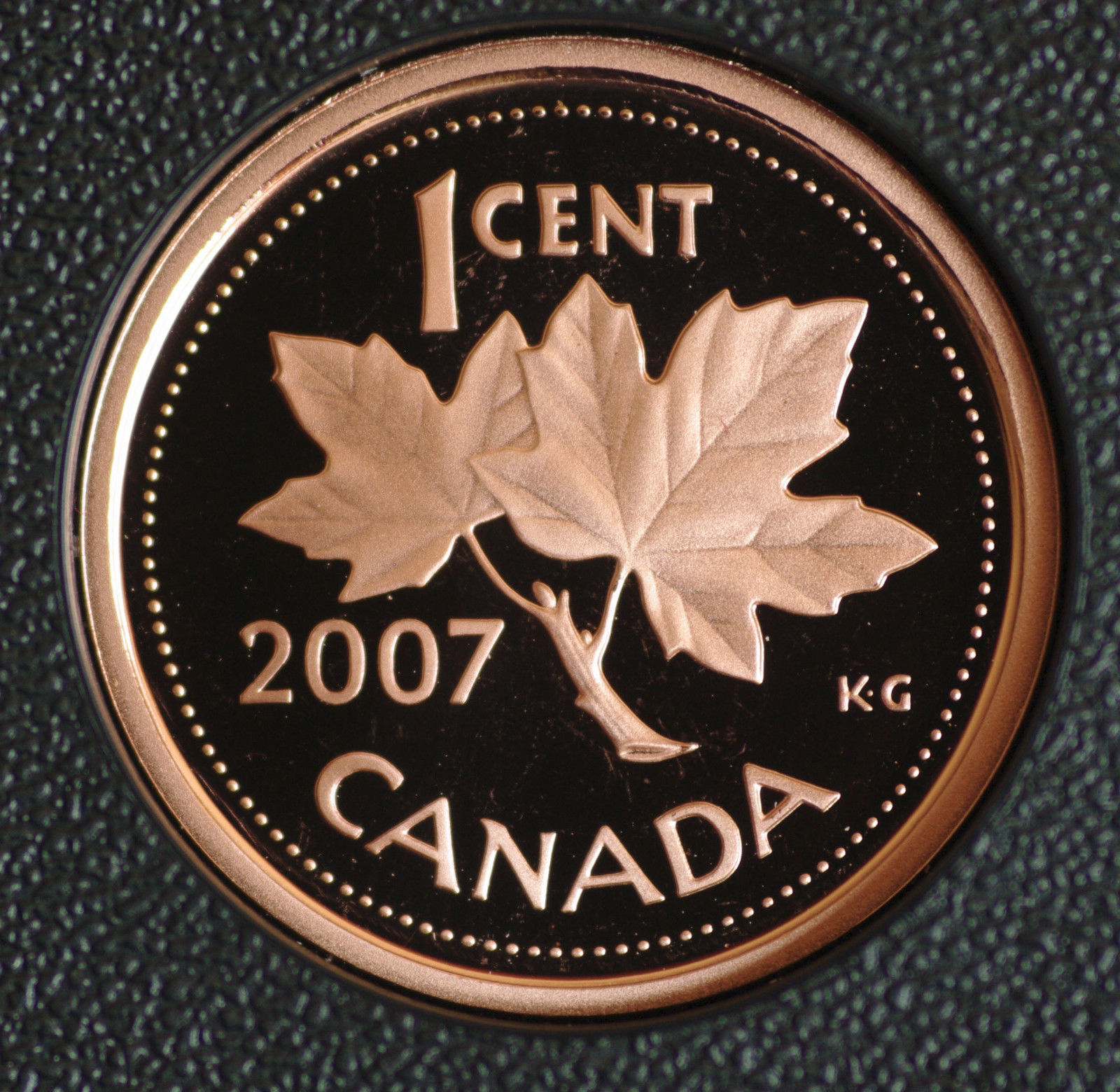 2007 Canada Classic design 1 cent coin in pure copper-  in proof finish