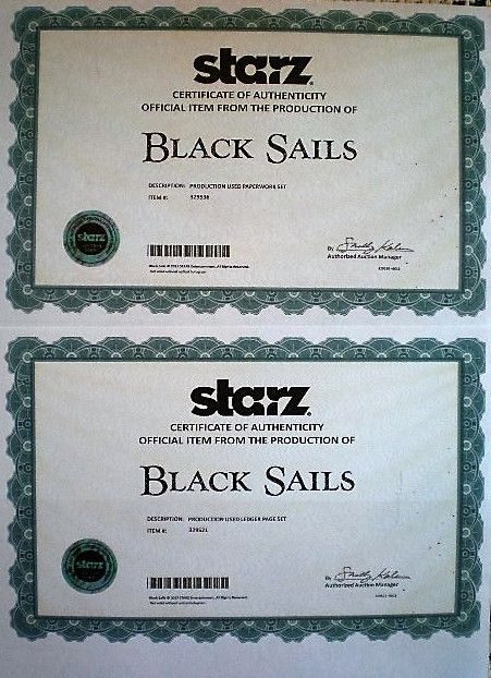 Black Sails Production Used Paperwork Handbill Set Original Pirate Props Costume